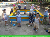 Фотография номер 10 деревянной детской песочницы АлиБаБа купить в Киеве