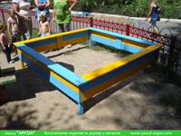 Фотография номер 11 деревянной детской песочницы АлиБаБа купить в Киеве