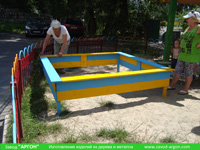 Фотография номер 12 деревянной детской песочницы АлиБаБа купить в Киеве